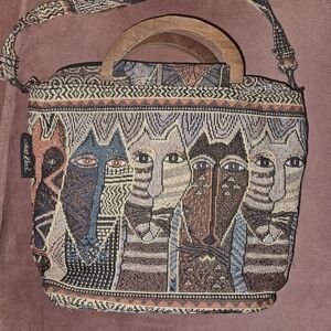Laurel Burch Cat Print Tapestry Bag